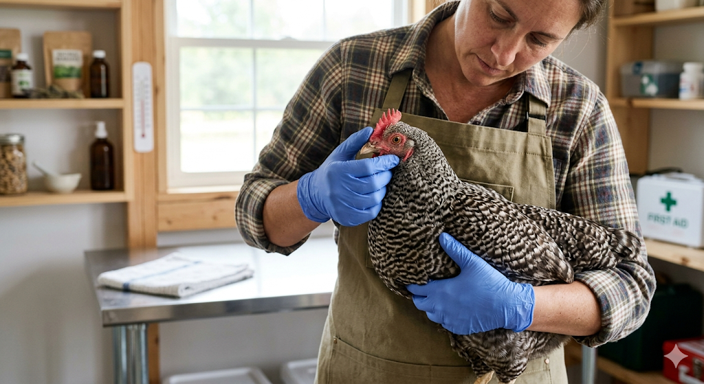 Soins et premiers secours pour une poule malade